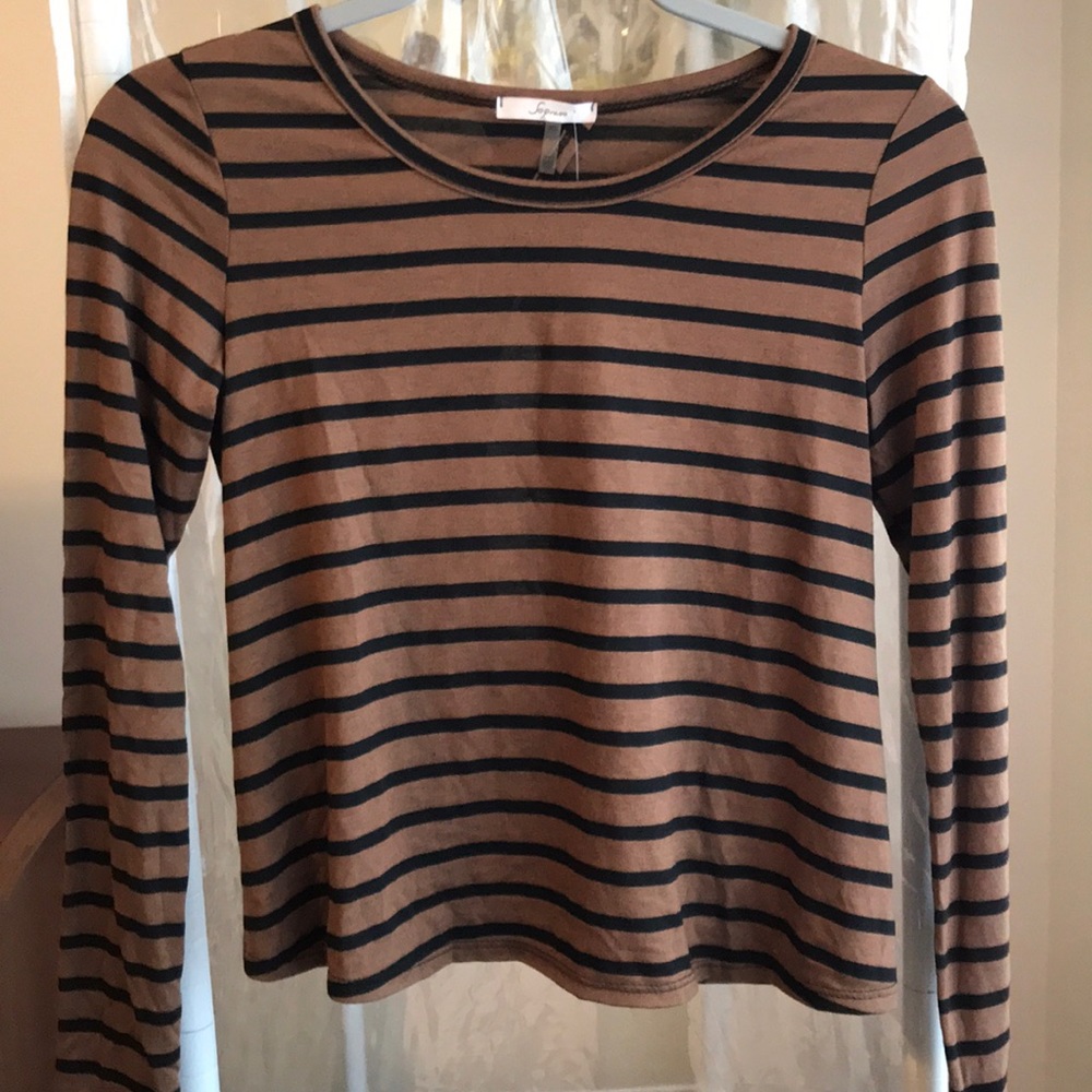 NWT Striped Long Sleeve with Knotted Back